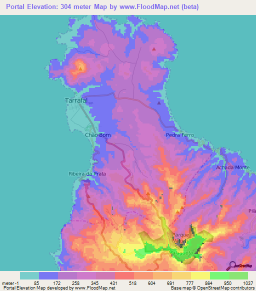 Portal,Cape Verde Elevation Map