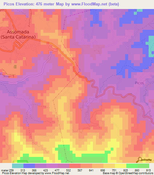 Picos,Cape Verde Elevation Map