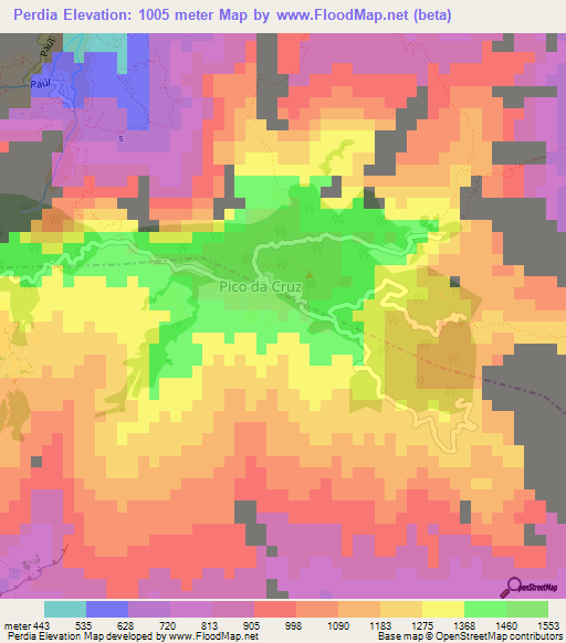 Perdia,Cape Verde Elevation Map