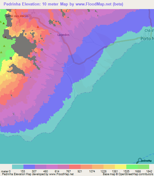 Pedrinha,Cape Verde Elevation Map