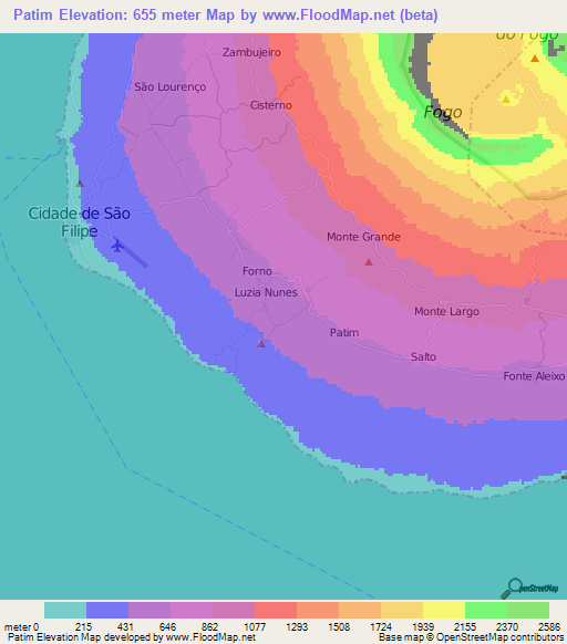 Patim,Cape Verde Elevation Map