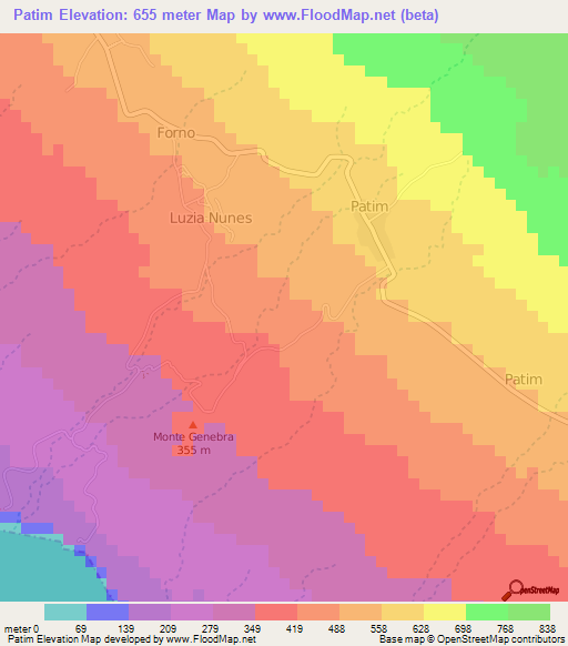 Patim,Cape Verde Elevation Map