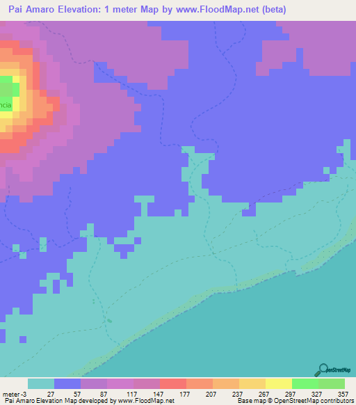 Pai Amaro,Cape Verde Elevation Map