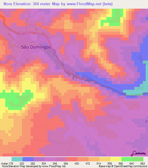 Nora,Cape Verde Elevation Map