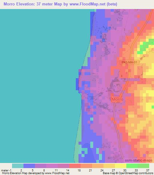 Morro,Cape Verde Elevation Map