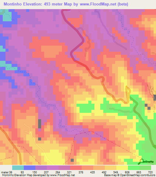 Montinho,Cape Verde Elevation Map