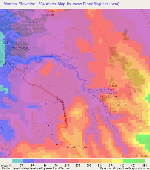 Montao,Cape Verde Elevation Map