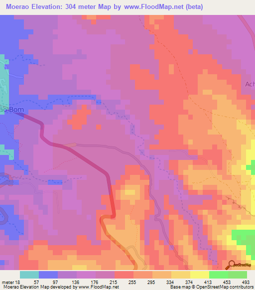 Moerao,Cape Verde Elevation Map