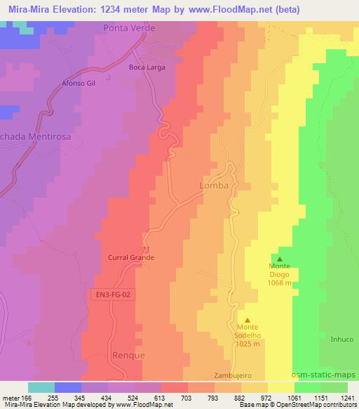 Mira-Mira,Cape Verde Elevation Map