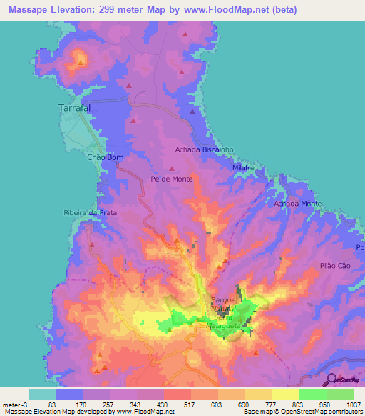 Massape,Cape Verde Elevation Map