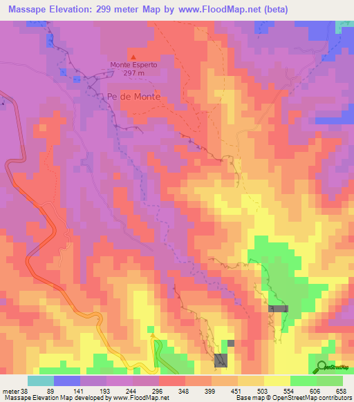 Massape,Cape Verde Elevation Map