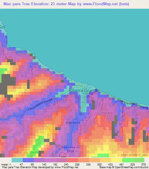 Mao para Tras,Cape Verde Elevation Map