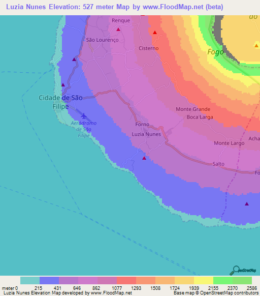 Luzia Nunes,Cape Verde Elevation Map