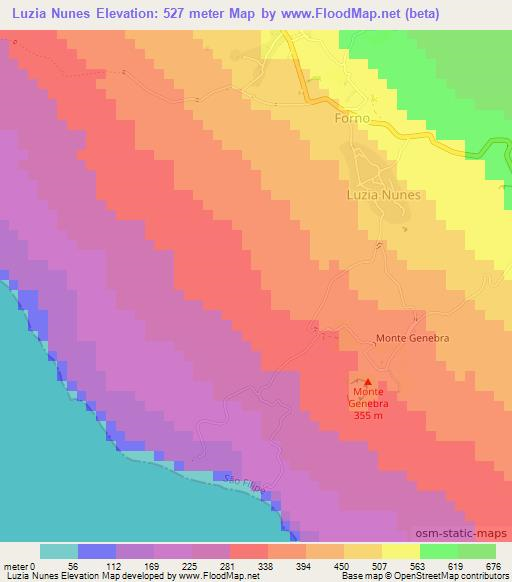 Luzia Nunes,Cape Verde Elevation Map