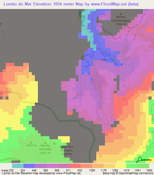 Lombo do Mar,Cape Verde Elevation Map