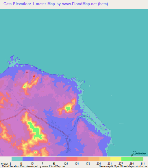 Gata,Cape Verde Elevation Map