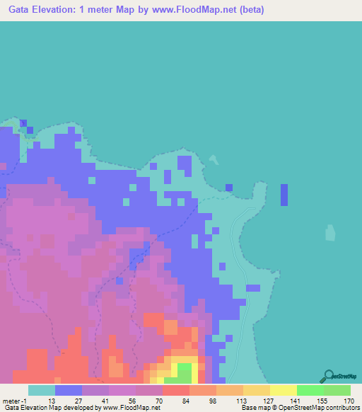 Gata,Cape Verde Elevation Map