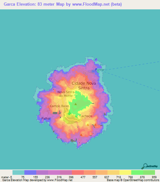 Garca,Cape Verde Elevation Map