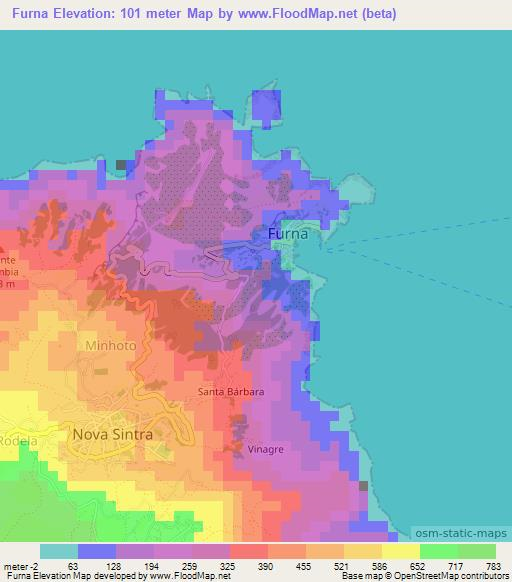 Furna,Cape Verde Elevation Map