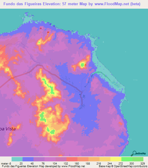 Fundo das Figueiras,Cape Verde Elevation Map