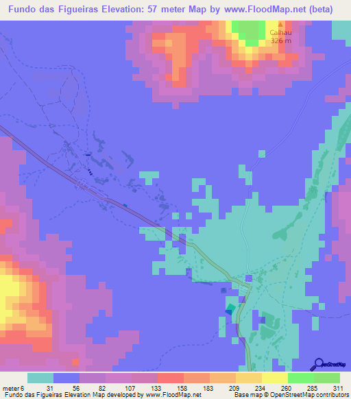 Fundo das Figueiras,Cape Verde Elevation Map