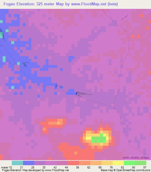 Fogao,Cape Verde Elevation Map