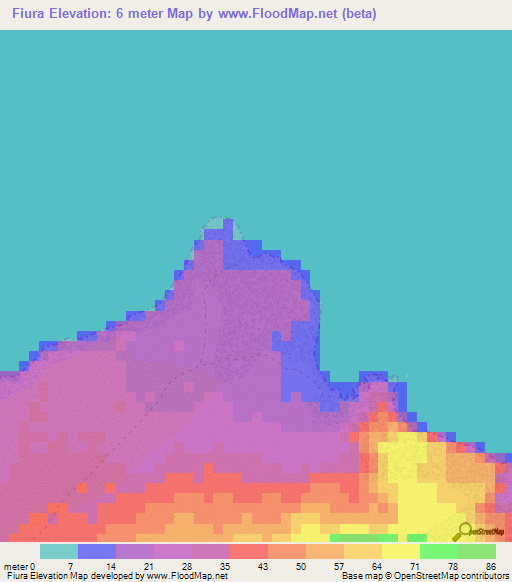 Fiura,Cape Verde Elevation Map