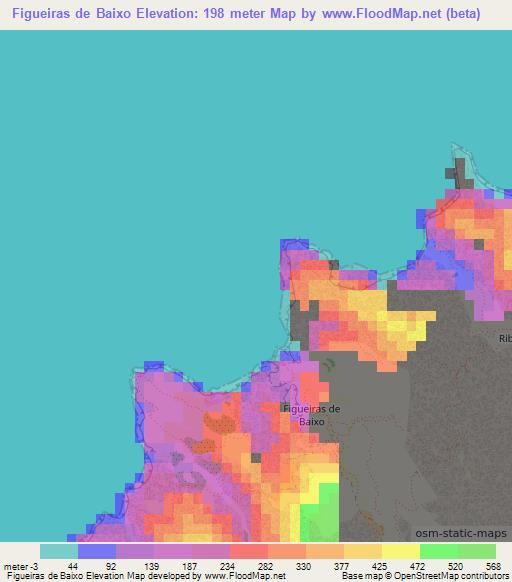 Figueiras de Baixo,Cape Verde Elevation Map