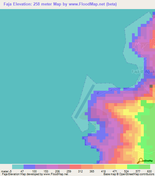 Faja,Cape Verde Elevation Map