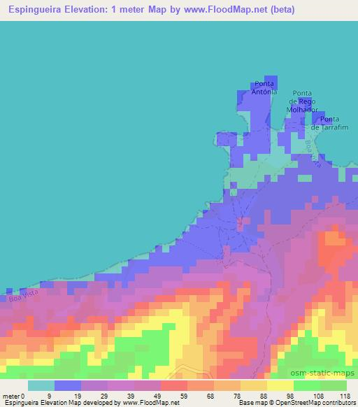 Espingueira,Cape Verde Elevation Map