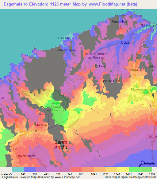 Esgamaleiro,Cape Verde Elevation Map