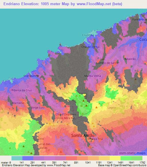 Endriano,Cape Verde Elevation Map