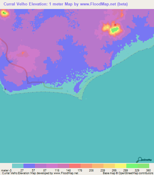 Curral Velho,Cape Verde Elevation Map