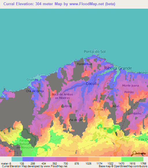 Curral,Cape Verde Elevation Map