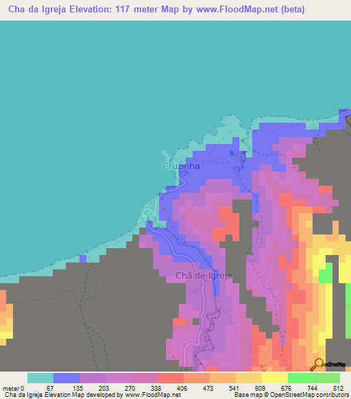 Cha da Igreja,Cape Verde Elevation Map