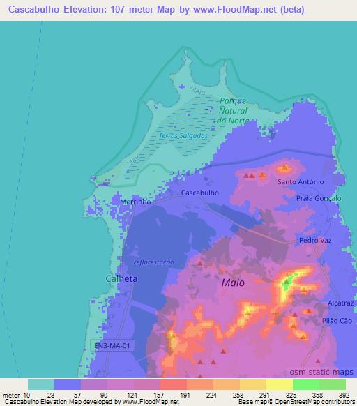 Cascabulho,Cape Verde Elevation Map