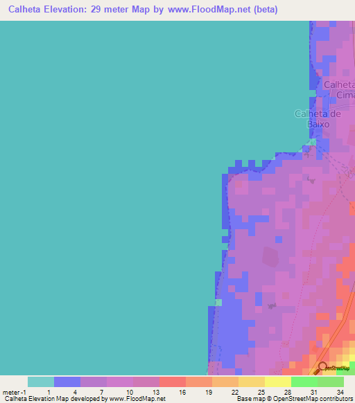 Calheta,Cape Verde Elevation Map