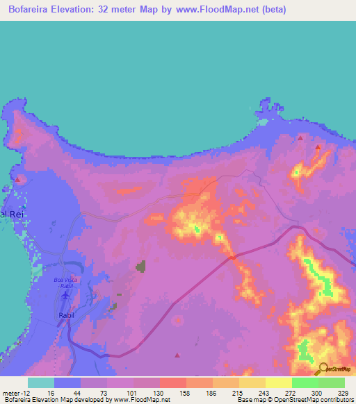 Bofareira,Cape Verde Elevation Map