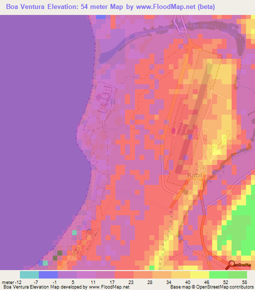 Boa Ventura,Cape Verde Elevation Map