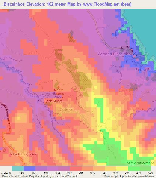 Biscainhos,Cape Verde Elevation Map