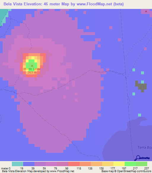 Bela Vista,Cape Verde Elevation Map