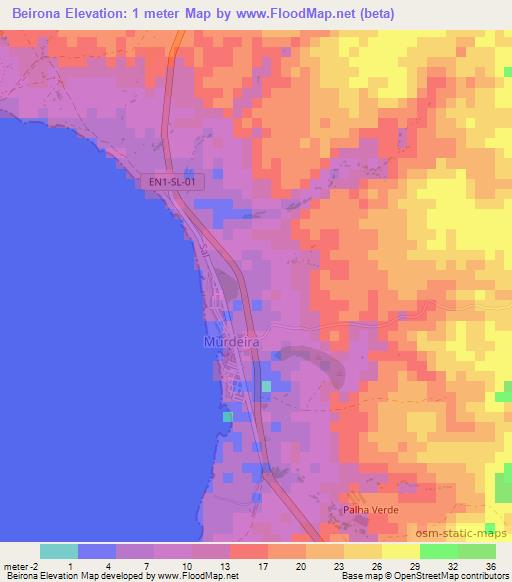 Beirona,Cape Verde Elevation Map