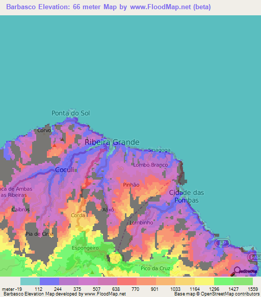 Barbasco,Cape Verde Elevation Map