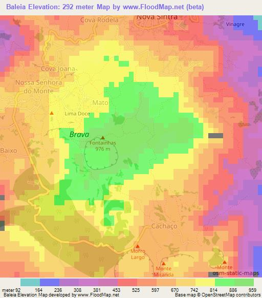 Baleia,Cape Verde Elevation Map