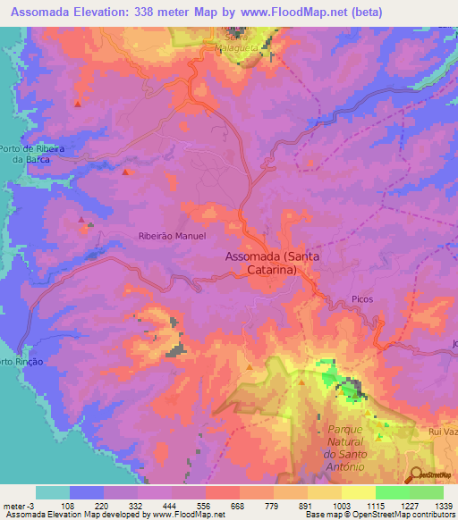 Assomada,Cape Verde Elevation Map