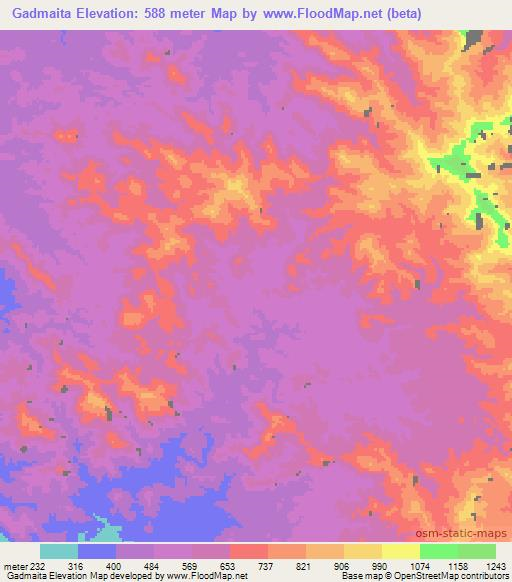 Gadmaita,Eritrea Elevation Map