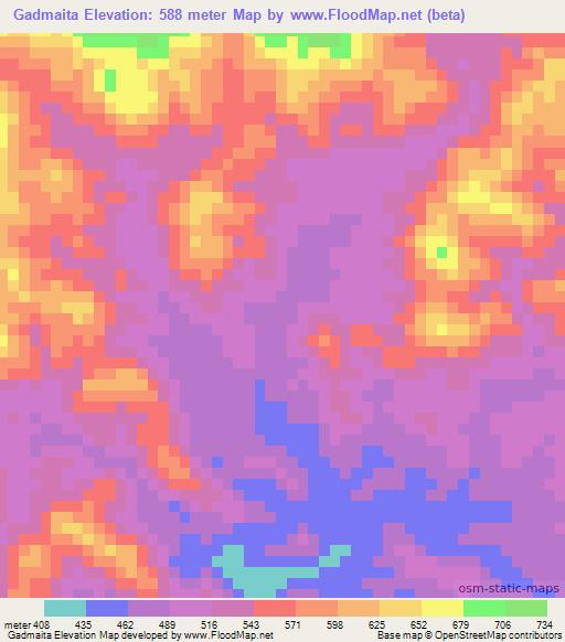 Gadmaita,Eritrea Elevation Map