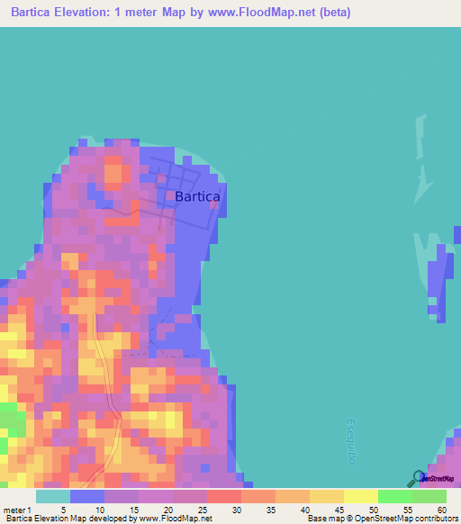 Bartica,Guyana Elevation Map