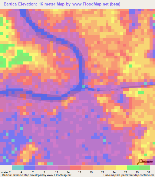 Bartica,Guyana Elevation Map