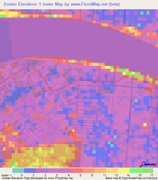 Zoelen,Suriname Elevation Map